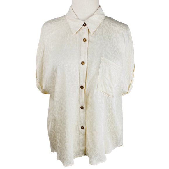 Cheetah Print Button Down - Picture 1 of 5